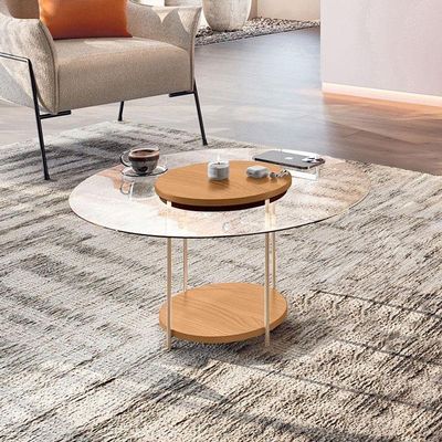 Mesa De Centro Sky Com Tampo De Vidro Cinamomo – Hb Móveis