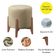 Kit 2 Puff Decorativo Para Sala Redondo Luxo Dallas Linho Bege