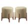 Kit 2 Puff Decorativo Para Sala Redondo Luxo Dallas Linho Bege