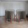 Kit 2 Puff Decorativo Para Sala Redondo Luxo Dallas Suede Cinza