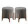 Kit 2 Puff Decorativo Para Sala Redondo Luxo Dallas Suede Cinza