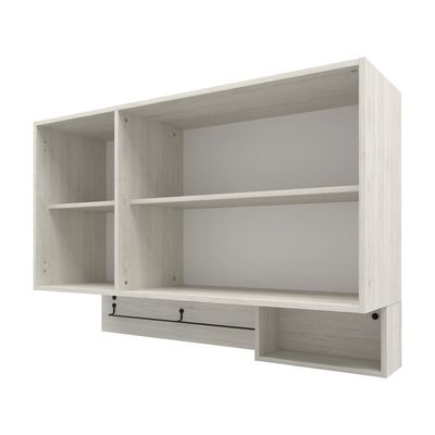 Armário Aéreo Bartira Rubi com 2 Portas, 2 Prateleiras 120cm Preto com Bege