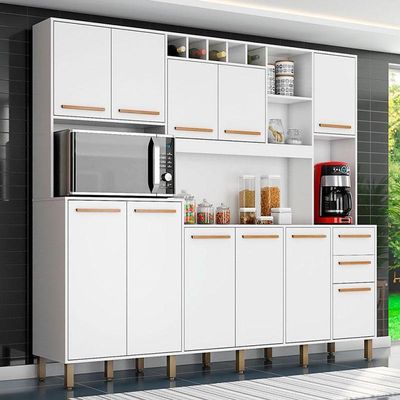Kit Cozinha Compacta Petra Branco Cinamomo - Valdemóveis