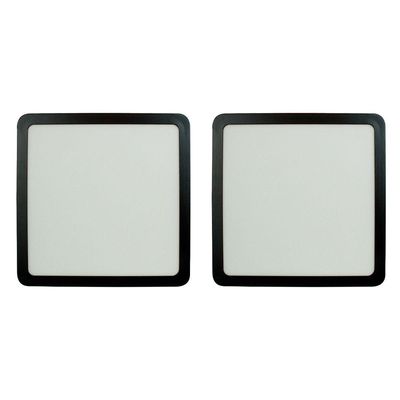 Kit 2 Painel Led 27,7x27,7 Quadrado Preto Sobrepor 24w 6500k Foxlux