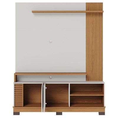 Estante Home Theater Jurerê 1.5 Off White Matte Freijó – Colibri
