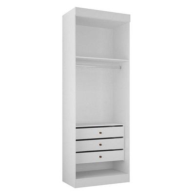 Quarto De Solteiro Modulado 11 Portas Orion Branco – Leifer Móveis