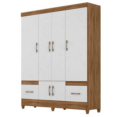 Guarda Roupa Casal Ambiente Ms912 6 Portas Naturale Branco - Moval