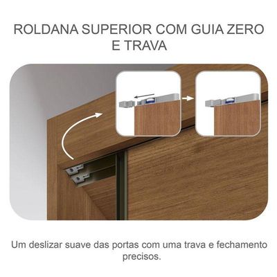 Guarda Roupa Casal Ambiente Palazzo 3 Portas 6 Gavetas Cumaru 23 Com Espelho – Novo Horizonte