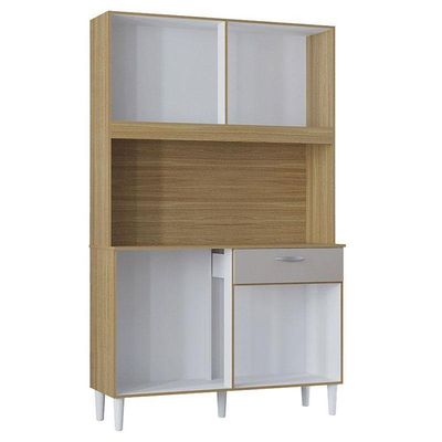 Cozinha Kit Cassia 8 Portas Damasco Ripado Off White- Poquema