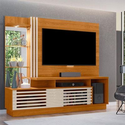 Estante Home Theater Frizz Plus Cinamomo Off White - Madetec