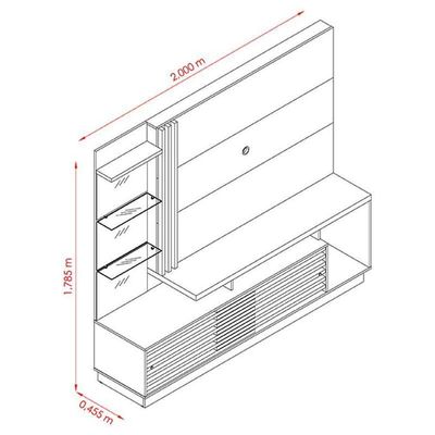 Estante Home Theater Frizz Plus Cinamomo Off White - Madetec