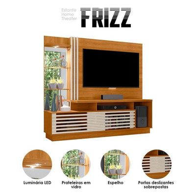 Estante Home Theater Frizz Plus Cinamomo Off White - Madetec