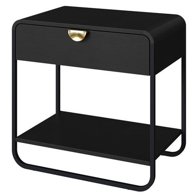 Mesa De Cabeceira 1 Gaveta Organica 60 Cm 28061 Artesano Nero Preto