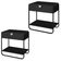 Kit 02 Mesas De Cabeceira 1 Gaveta Organica 60 Cm 28061 Artesano Nero Preto