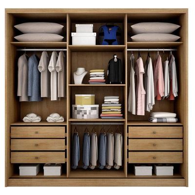 Guarda Roupa Casal Medelim 3 Portas 6 Gavetas Cumaru 25 Fendi Com Espelho – Novo Horizonte