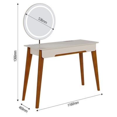 Penteadeira Ambiente Jazz Off White Com Led - Imcal