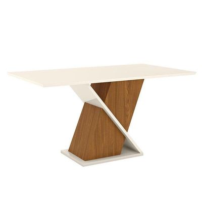 Mesa De Jantar Fiorella 160 Cm Tampo Reto Nature Off White – Henn