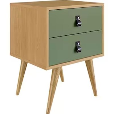 Mesa de Cabeceira Amber com 2 Gavetas Genialflex Savana com Alecrim