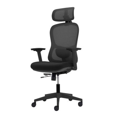 Cadeira Ergonômica NR 17 Presidente Prime Encosto Mesh Apoio De Cabeça E Braços Ajustáveis Preta