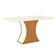 Mesa De Jantar Selena 160 Cm Tampo Arredondado Com Vidro Nature Off White – Henn