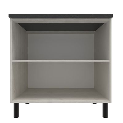 Balcão Duplo Bartira Rubi com 2 Portas, 1 Prateleira e 80,1cm de Largura Preto com Bege