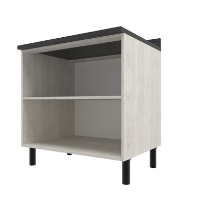 Balcão Duplo Bartira Rubi com 2 Portas, 1 Prateleira e 80,1cm de Largura Preto com Bege