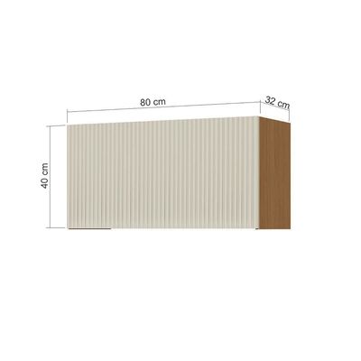Armário Aéreo Geladeira Nesher Simone Mendes com 1 Porta Basculante 80 cm Castanho