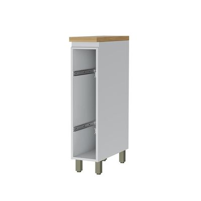 Balcão Porta Condimento Nesher Rainha com 1 Porta 20cm de Largura Branco com Nature