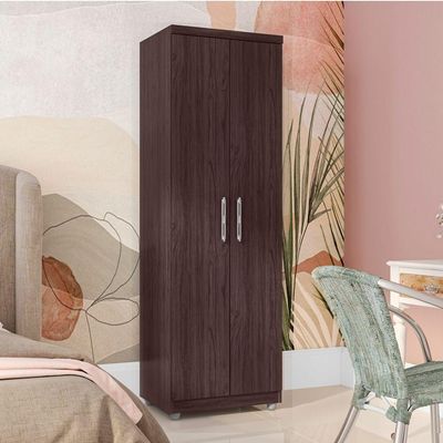 Armário Multiuso Organizador 2 Portas Sabrina 60cm Castanho