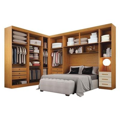 Quarto De Casal Modulado 12 Portas Orion Cinamomo Off White – Leifer Móveis