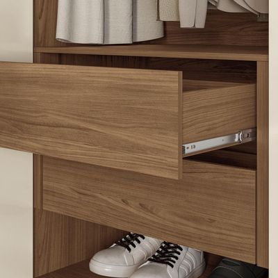 Guarda-Roupa Casal Santos Andirá Toledo com 6 Portas, 2 Gavetas e 5 Prateleiras 194,4cm de largura Jatobá com Areia