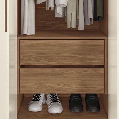 Guarda-Roupa Casal Santos Andirá Toledo com 6 Portas, 2 Gavetas e 5 Prateleiras 194,4cm de largura Jatobá com Areia