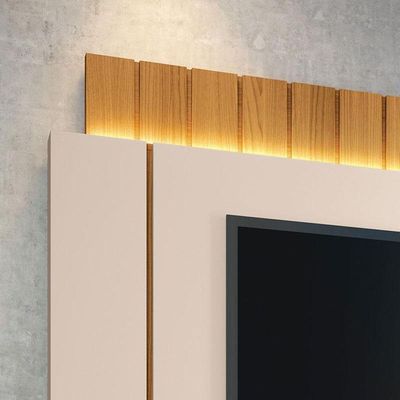 Painel Para Tv Home Suspenso Illusion 1.8 Off White Cinamomo - Hb Móveis