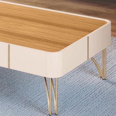 Mesa De Centro Cadenza Off White Cinamomo - Hb Móveis