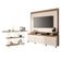 Estante Home Theater Quantum Off White Castanho E Aparador Infinity Castanho – Hb Móveis