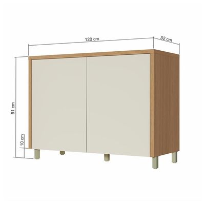 Balcão Nesher Condessa com 2 Portas e 1 Prateleira 120cm de Largura Castanho
