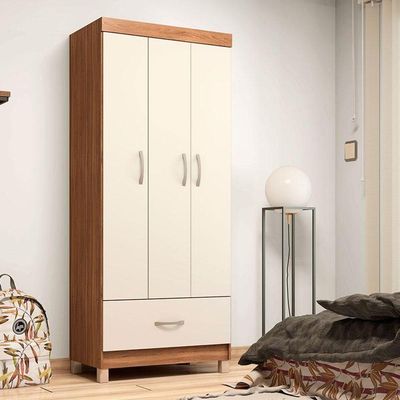 Guarda Roupa Solteiro Prince Amêndola Touch Off White – Demóbile