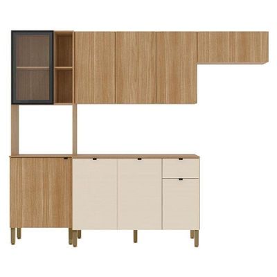 Cozinha Compacta Vert Plus Com Balcão Para Cozinha Freijó Freijó Soft - Kits Paraná