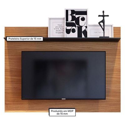 Painel Para Tv Suspenso Maia Noce Milano Preto Acetinado - Colibri