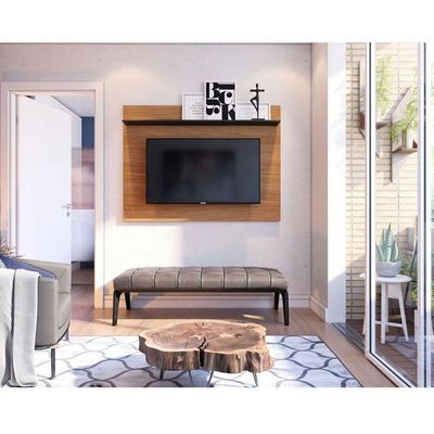 Painel Para Tv Suspenso Maia Noce Milano Preto Acetinado - Colibri