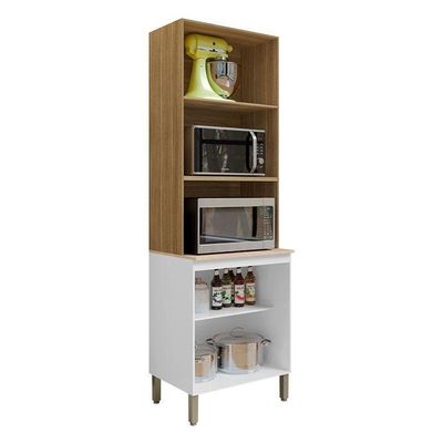 Armário Paneleiro Art 6007 Duplo Forno Freijó ártico Soft - Kits Paraná