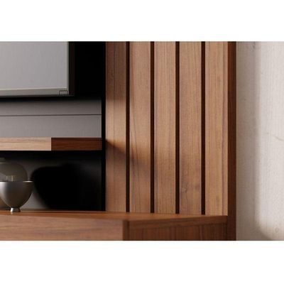Painel Para Tv Home Suspenso Ambiente Juriti 1.8 Noce Milano Preto Acetinado – Colibri