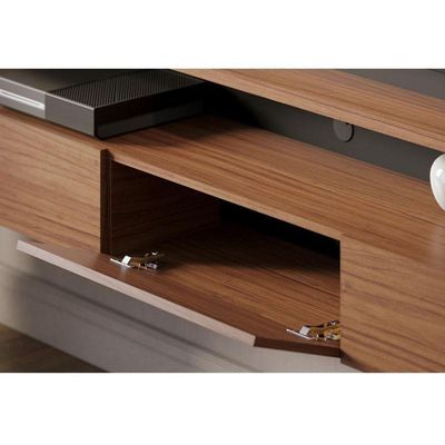 Painel Para Tv Home Suspenso Ambiente Juriti 1.8 Noce Milano Preto Acetinado – Colibri