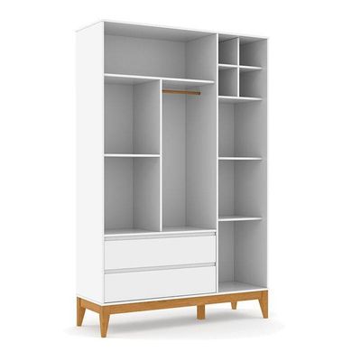 Berço Americano Unique E Guarda Roupa 3 Portas Nature Clean Branco Soft Eco Wood E Colchão Ortobom – Matic