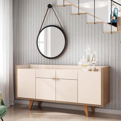 Buffet Melodia Off White Castanho - Hb Móveis