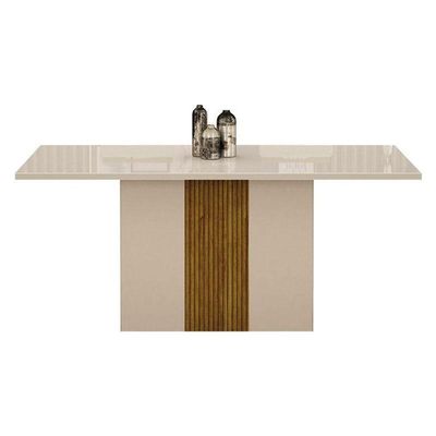 Mesa De Jantar Doha 160x80 Reto Off White Freijó Decor Off – Leifer Móveis