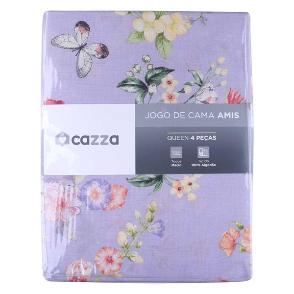 Jogo de Cama Queen Cazza Amis Algodão 3 Peças - Item Sortido