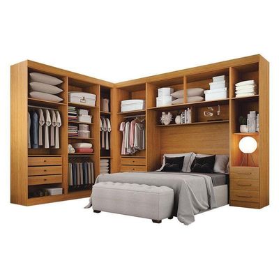 Quarto De Casal Modulado 12 Portas Orion Cinamomo – Leifer Móveis