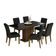 Conjunto Sala De Jantar Mesa Tampo De Vidro 6 Cadeiras Geórgia Madesa Rustic Preto Oxford