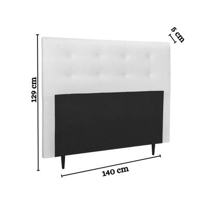 Cabeceira Estofada Cama Casal 140 Cm Helena Corino Branco